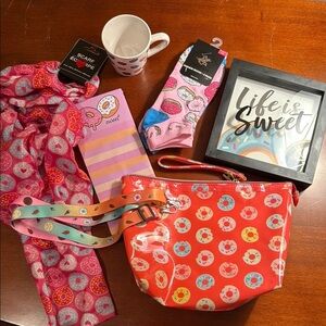 Colorful Donut Patterned Bundle, 6 items included, NWT
Socks not included